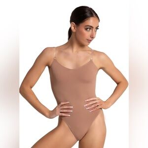 Capezio womens Camisole Leotard With Clear Transition Straps M